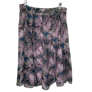 CHRISTOPHER & BANKS PETITE PRINTED SKIRT COLOR PURPLE AND GRAY SIZE 8 PETITE
